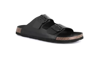 Total black double-buckle slipper | BOBO CB0734 - nero nero