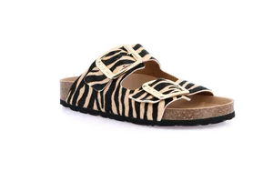 Ciabatta animalier in sughero | ENNY CB0784 - cuoio