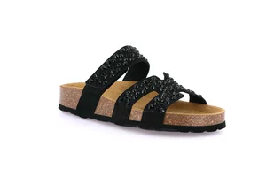 Ciabatta "H" con fascia regolabile | ENNY CB0814 - nero