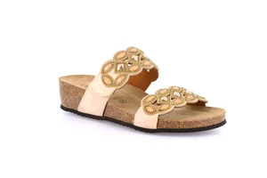 Cork slipper with light wedge | MEMI CB0828 - cipria