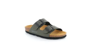Double buckle slipper for children | LUCE CB1537 - oliva