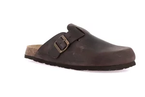 BOBO | Closed toe slipper in greased leather CB2224 - mogano