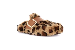 Ciabatta peluche animalier | SARA CB2246 - beige multi