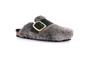 Slipper with soft plush animalier | SARA CB2246 - nero multi