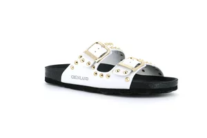 SARA double buckle with studs CB2600 - white