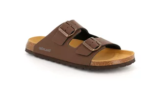 Double buckle slipper for Men | BOBO CB3012 - mogano