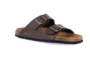 Slipper's Man double buckle | BOBO CB3013 - testa di moro