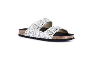 Double band slipper with glitter | SARA CB3038 - silver