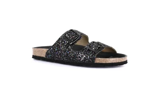 Double band slipper with glitter | SARA CB3038 - black