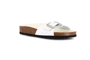 Ciabatta con maxi fibbia | ENNY CB3061 - bianco