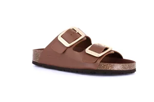 ENNY | Full color slipper with maxi studs CB3272 - brown