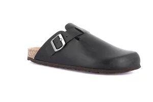 Men's slipper in greased nubuck | ROBI CB7034 - black