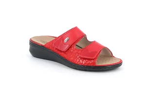 Comfort slipper in leather | DAMI CE0256 - red
