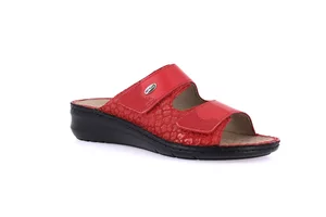 Comfort slipper in leather | DAMI CE0256 - red