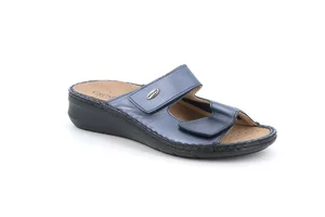 Comfort slipper in genuine leather | DAMI CE0259 - blue