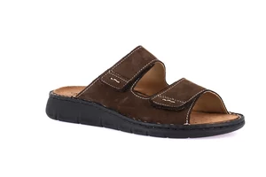 Slipper for man with double hook-and-loop closure | LEPP CE1180 - mogano