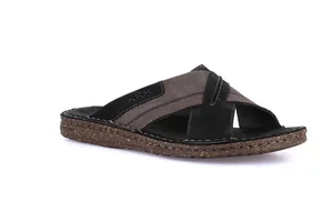 Slipper with crossed bands | LAPO CI1888 - nero piombo