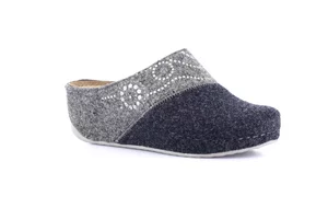 Recycled wool slipper with wedge | RAPY CI2969 - grigio navy