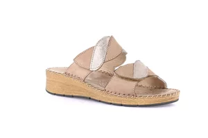 Double band slipper with handmade stitching | PAFO CI3001 - taupe