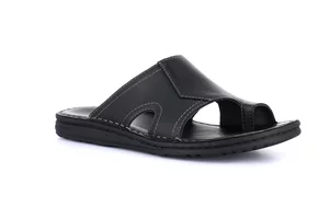 Flip-flop in genuine leather | LAPO CI3505 - black