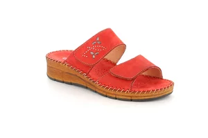 Double band slipper with handmade stitching | PALO CI3611 - red