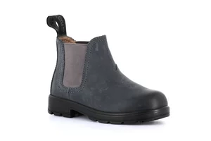 Ankle boots for little boy in genuine leather | STAT PO2051 - blu antracite