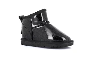 Soft patent leather ankle boot PO2141 - black