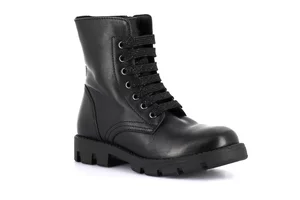 Combat boot with laces and side zip | CLIP PO2158 - black