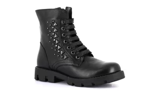 Combat boot with laces and studs | CLIP PO2159 - black