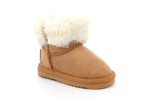 Little girl's boot in artificial fur | CROY PP0093 - cuoio