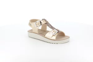 Double buckle sandal with T-Bar | GRIS SA1504 - sabbia platino