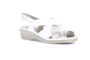 Comfort sandal in leather | ELOI SA1949 - white