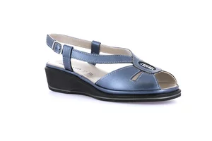 Comfort sandal in leather | ELOI SA1950 - blue