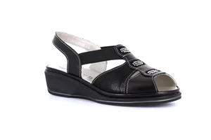 Comfort sandal in leather | ELOI SA2846 - black