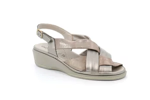 Comfort sandal in leather | ELOI SA6241 - taupe