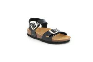 Double buckle cork sandal | LUCE SB0018 - black