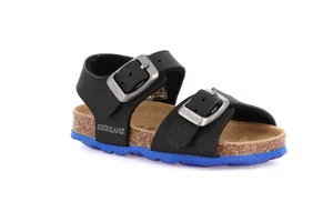 Sandal with two buckles for children | ARIA SB0025 - nero royal