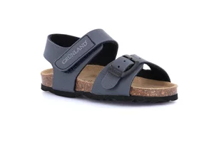 Sandal with tear closure and Buckle | ARIA SB0231 - blue