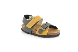 Sandal with tear closure and Buckle | ARIA SB0231 - ocra mix