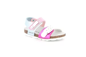 Children's cork in sandal | ARIA SB0389 - fuxia multi