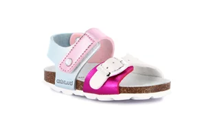 Children's cork in sandal | ARIA SB0389 - fuxia multi