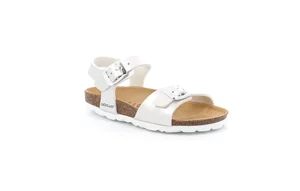 Pearly cork sandal with double buckle | LUCE SB0646 - perla