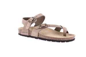 Women's flip-flop sandal in leather | SARA SB0917 - kaki