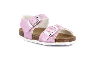 Sandaletto metallizzato con fibbie | ARIA SB1151 - rosa