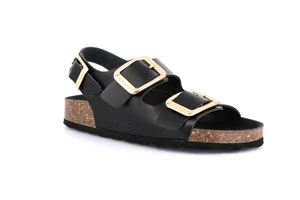 Sandalo con maxi-fibbie | ENNY SB1179 - nero