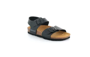 Sandalo in sughero a due fibbie | LUCE SB1206 - nero