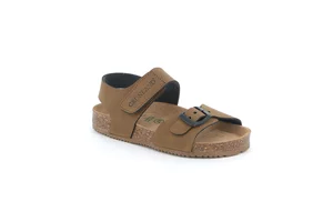 Sandale mit Schnalle und Klettverschluss | META SB1328 - marrone nero