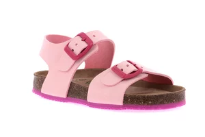 Cork sandal with two buckles | META SB1329 - rosa fuxia