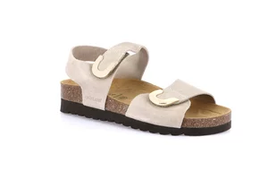 Nubuk-Sandale mit doppeltem Riss SB1334 - beige