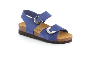Nubuck sandal with double hook-and-loop closure SB1334 - jeans